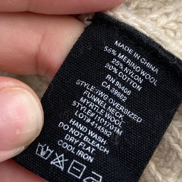 THEORY Oversize Funnel Neck Sweater Oatmeal - Picture 4 of 5